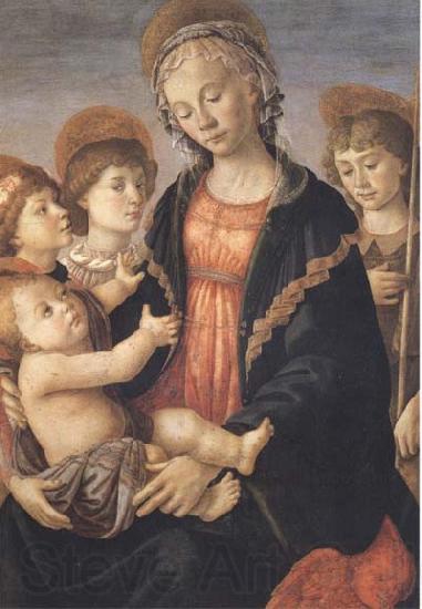 Sandro Botticelli Madonna and Child with St John and two Saints Norge oil painting art
